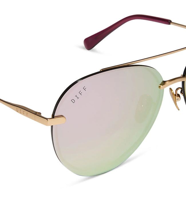 Karen Kane Gold DIFF Lenox Mirror Polarized Aviators Karen Kane