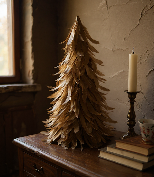 karen kane Gold Flocked Feather Metallic Tree Karen Kane