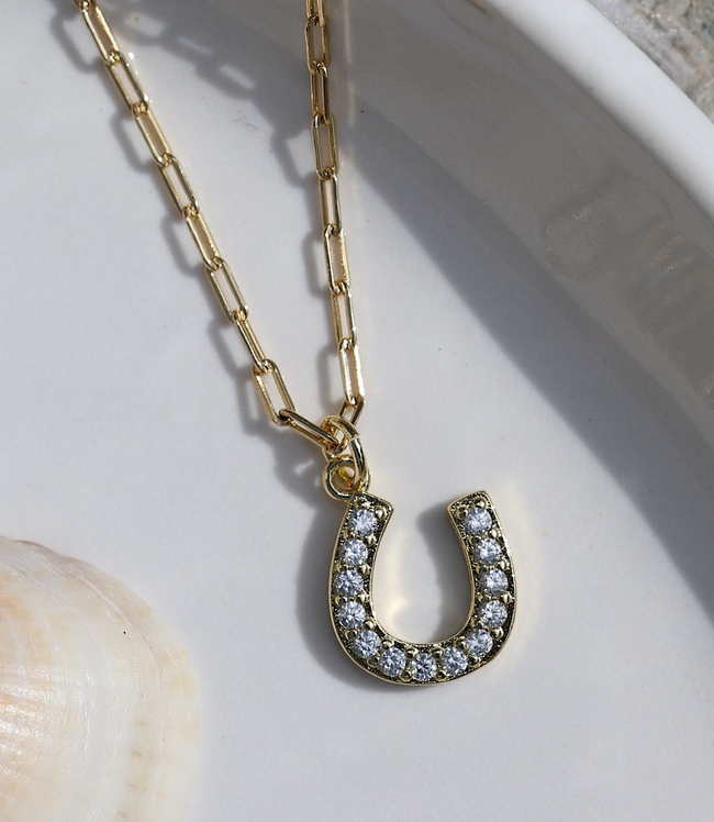 karen kane Gold Horseshoe Charm Necklace Karen Kane