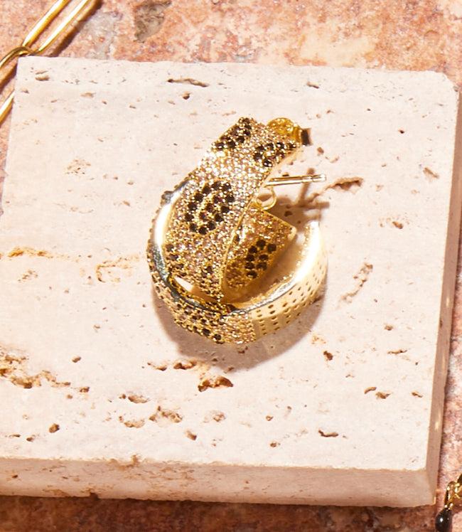Karen Kane Gold Leopard Crystal Hoop Earrings Karen Kane