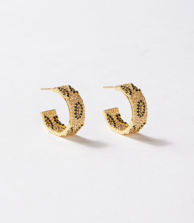 Karen Kane Gold Leopard Crystal Hoop Earrings Karen Kane