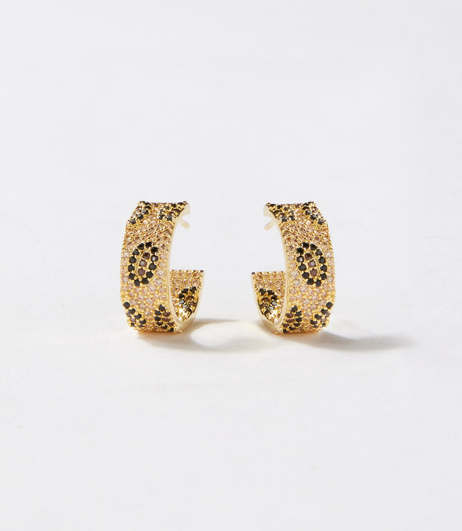 karen kane Gold Leopard Crystal Hoop Earrings Karen Kane