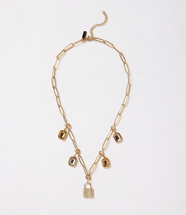 Karen Kane Gold Locked In Light Charm Necklace Karen Kane