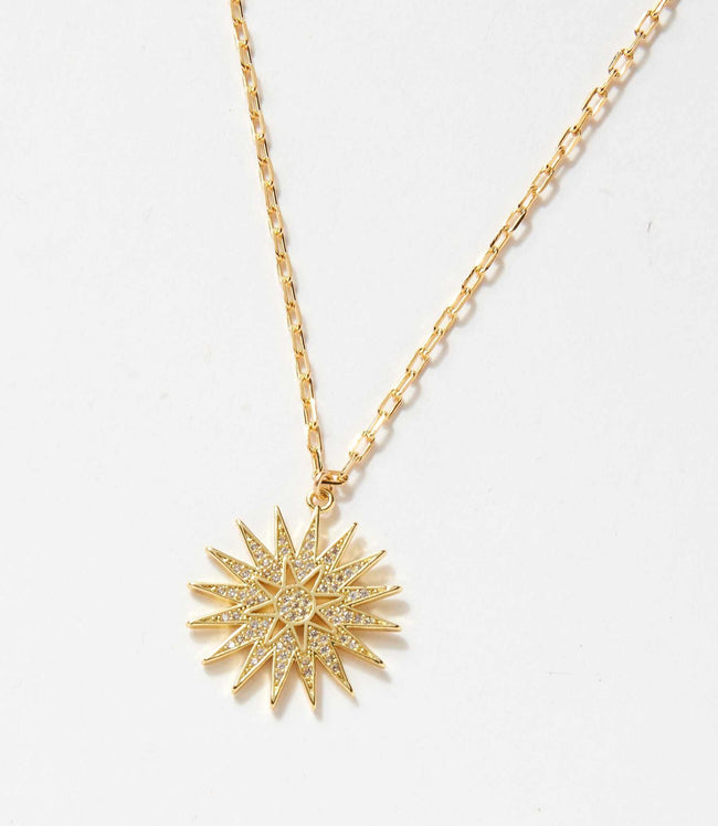 Karen Kane Gold Pavé Crystal Sunburst Necklace Karen Kane