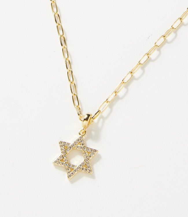 karen kane Gold Star Of David Crystal Necklace Karen Kane