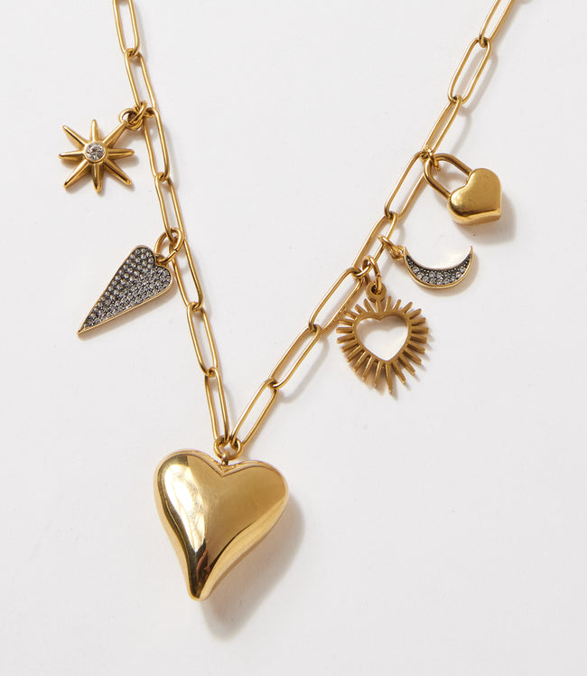 Karen Kane Gold To The Moon And Back Charm Necklace Karen Kane