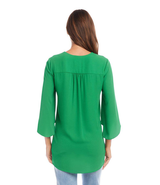 Karen Kane Grass Bracelet Sleeve Asymmetric Top Karen Kane