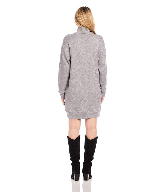 Karen Kane Gray Faux Wrap Turtleneck Dress Karen Kane