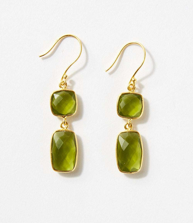 Karen Kane Green Gemstone Double Drop Earrings Karen Kane