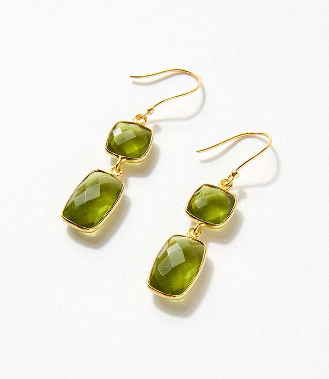 Karen Kane Green Gemstone Double Drop Earrings Karen Kane