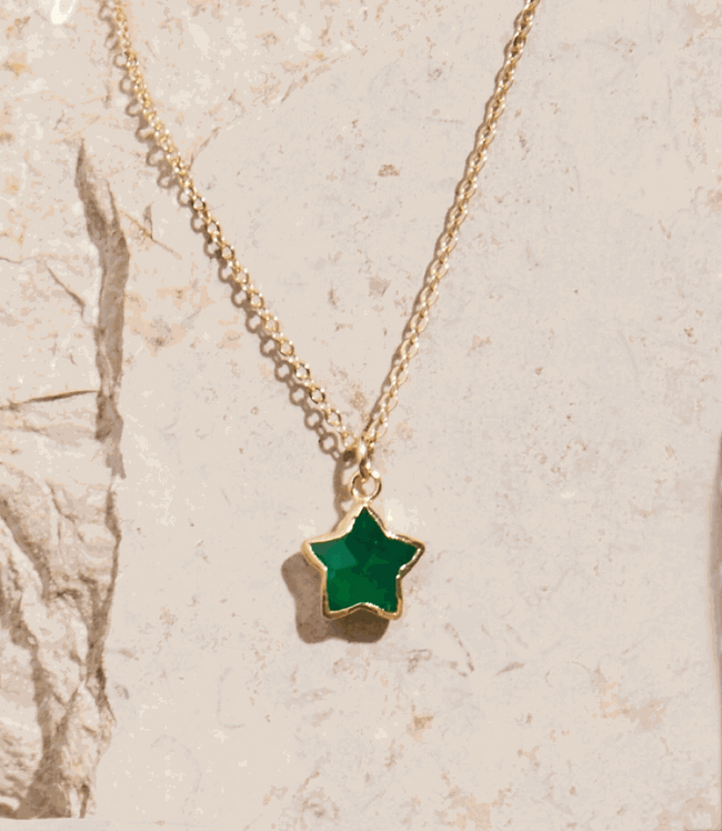 karen kane Green Green Onyx Star Necklace Karen Kane