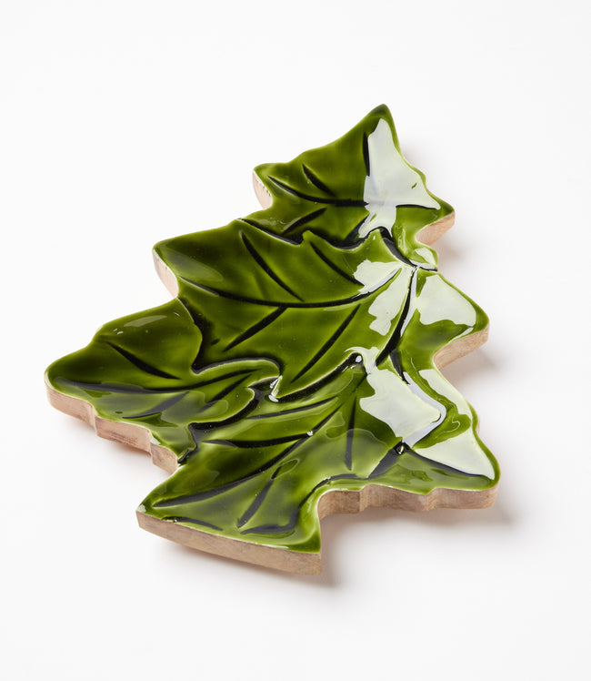 Karen Kane Green Holly Leaf And Tree Serving Trays Set Of 2 Karen Kane