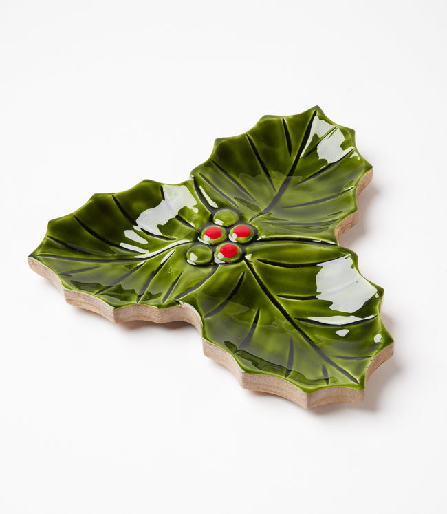 Karen Kane Green Holly Leaf And Tree Serving Trays Set Of 2 Karen Kane