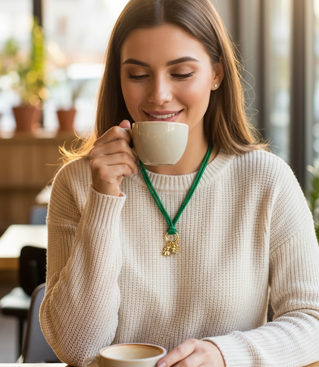 Karen Kane Green Pavé Cat And Paw Cord Necklace Karen Kane