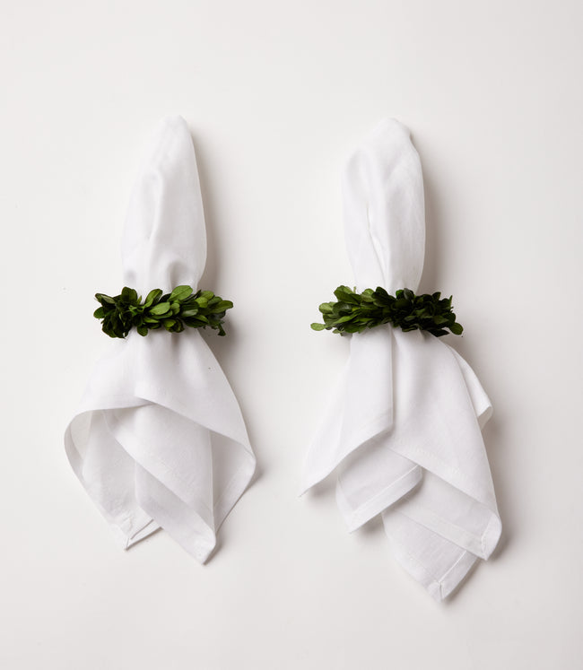 Karen Kane Green Preserved Boxwood Wreath Napkin Rings Set Of 4 Karen Kane