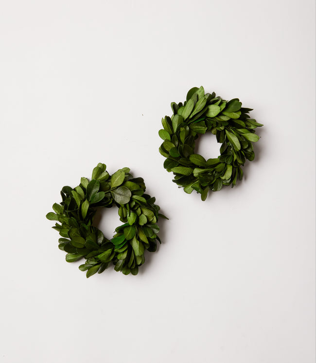 Karen Kane Green Preserved Boxwood Wreath Napkin Rings Set Of 4 Karen Kane