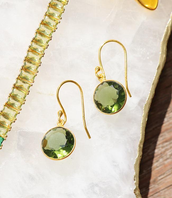 Karen Kane Green Round Gemstone Earrings Karen Kane
