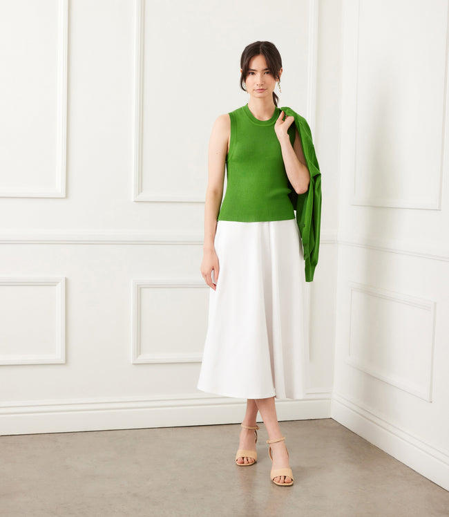 karen kane Green Sleeveless Ribbed Sweater Tank Karen Kane