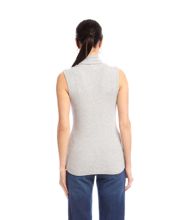 Karen Kane Heather Gray Ribbed Turtleneck Tank Karen Kane