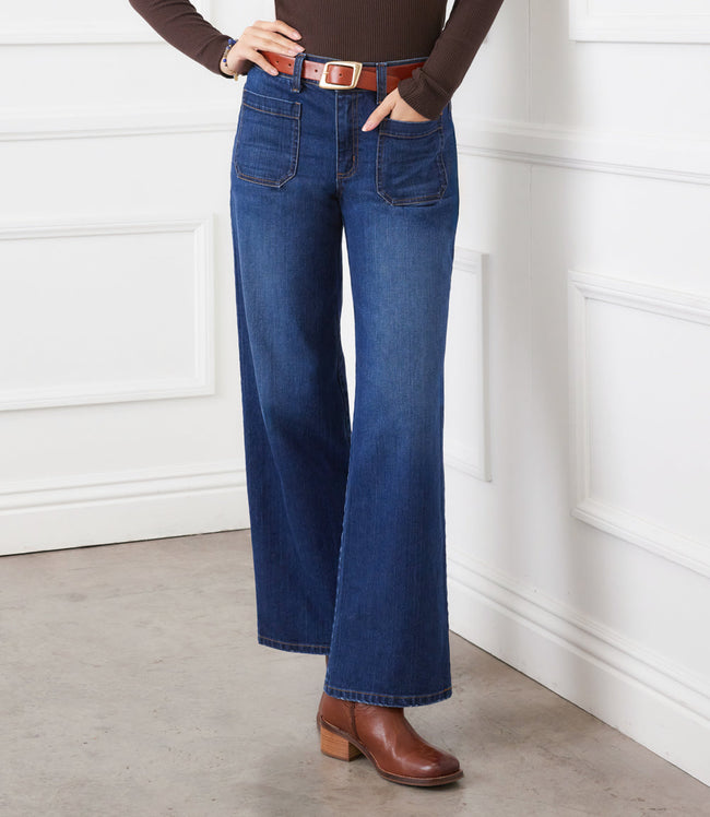 karen kane Indigo Lauren Patch Pocket Jeans Karen Kane
