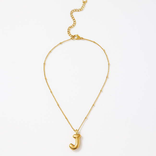 Karen Kane J Gold Bubble Letter Charm Necklace Karen Kane