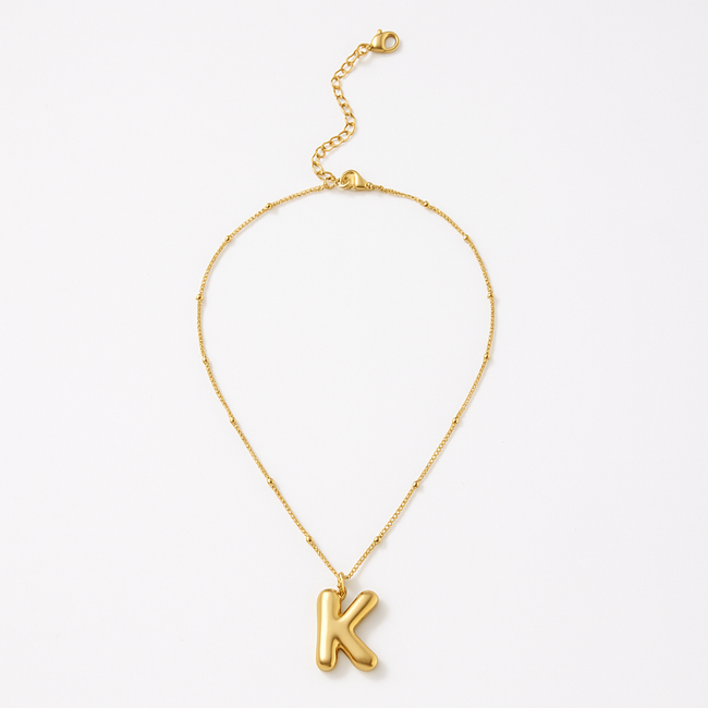 Karen Kane K Gold Bubble Letter Charm Necklace Karen Kane