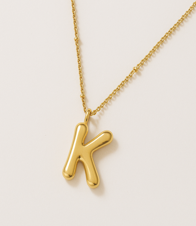 karen kane K Gold Bubble Letter Charm Necklace Karen Kane