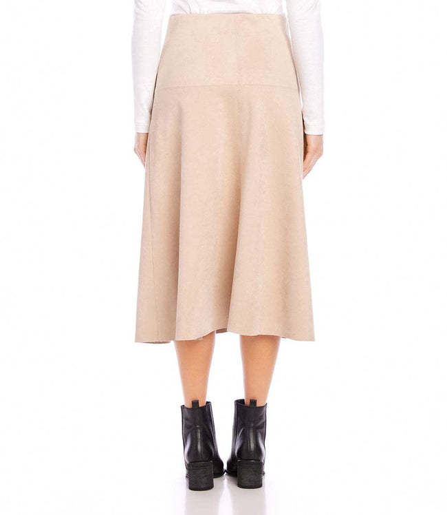 Karen Kane Almond Faux Suede Midi Skirt Karen Kane
