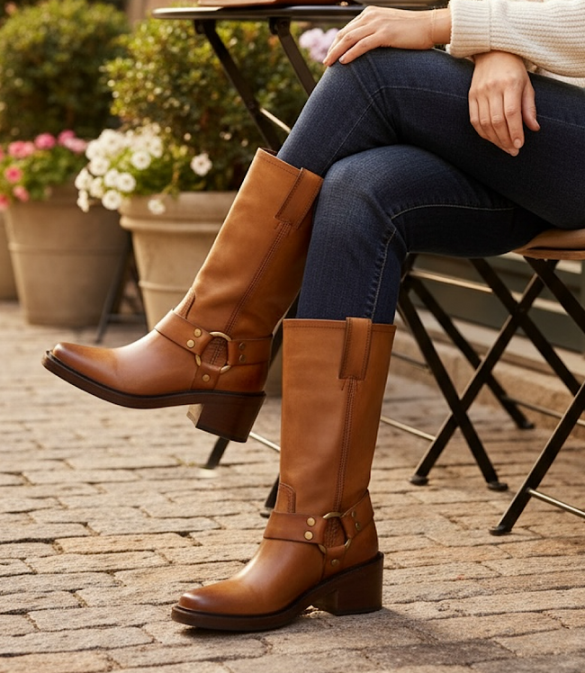 karen kane Bark Frye Kate Harness Boots Karen Kane