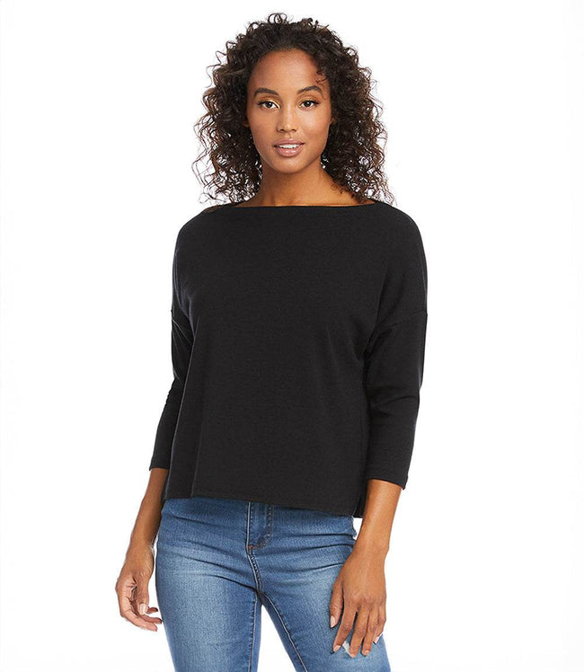 Karen Kane Black Boatneck Top Karen Kane