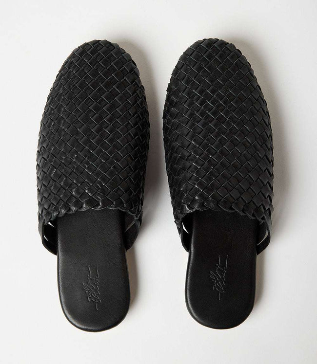 Karen Kane Black Braided Leather Mules Karen Kane