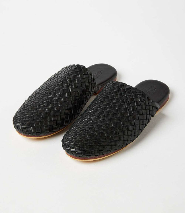Karen Kane Black Braided Leather Mules Karen Kane
