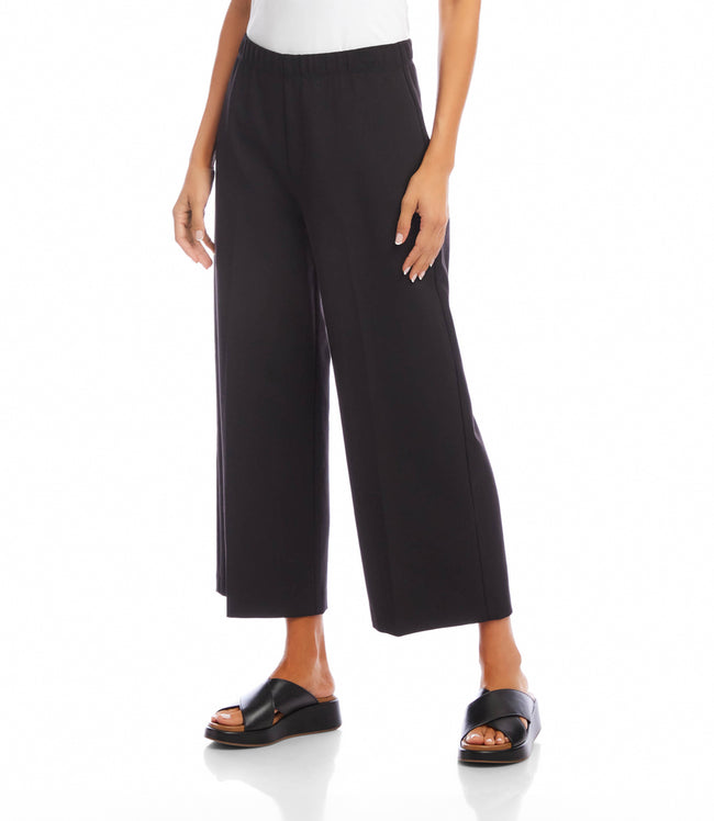 Karen Kane Black Cropped Wide-Leg Pants Karen Kane