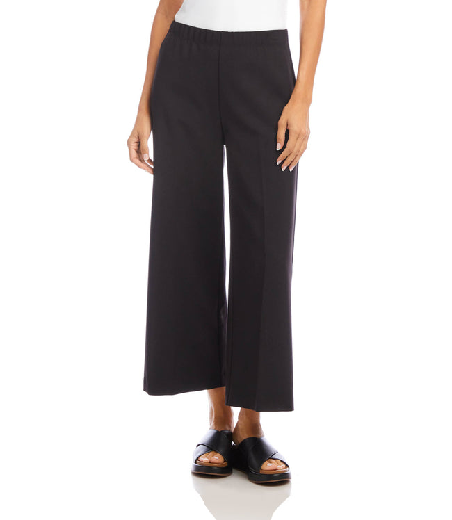 karen kane Black Cropped Wide-Leg Pants Karen Kane
