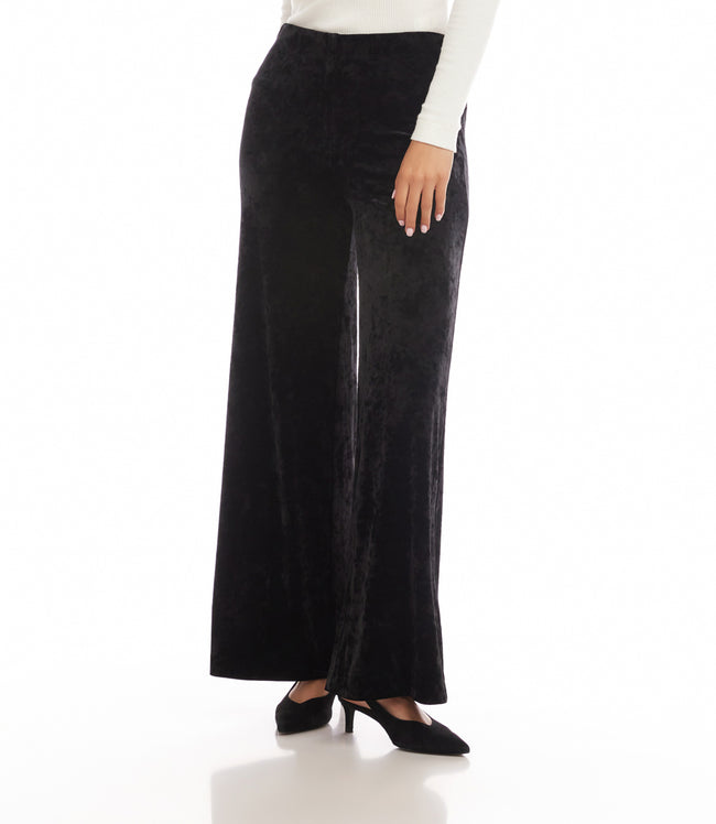 Karen Kane Black Crushed Velvet Pants Karen Kane