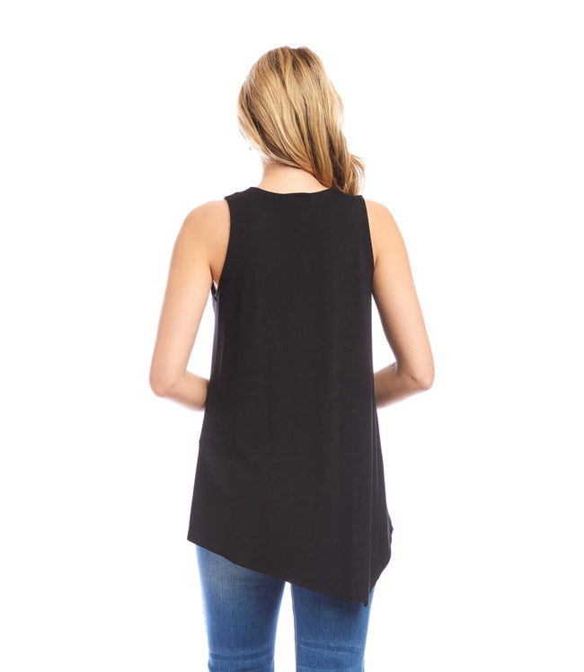 Karen Kane Black Drape Front Tank Karen Kane