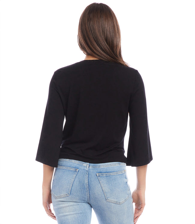 Karen Kane Black Drape Front Top Karen Kane