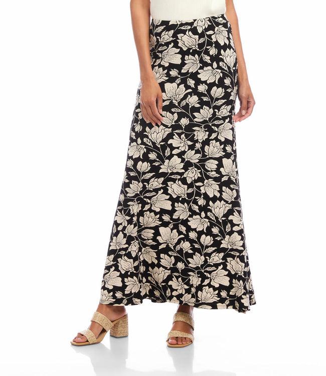 Karen Kane Black Flare Midi Skirt Karen Kane