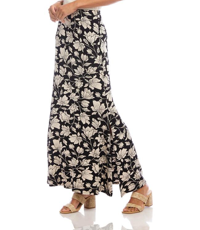 Karen Kane Black Flare Midi Skirt Karen Kane