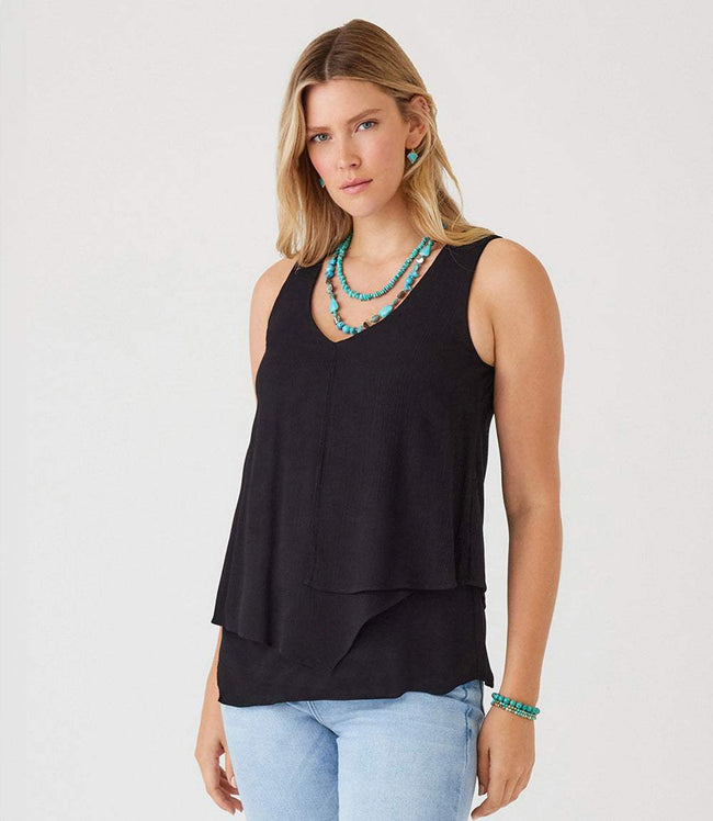 karen kane Black Layered Tank Karen Kane