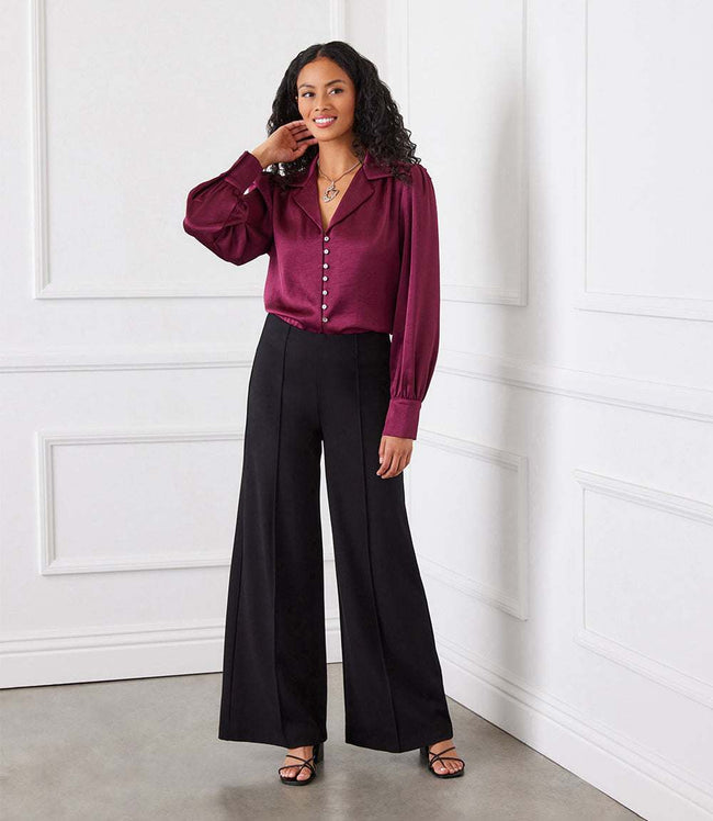 Karen Kane Black Luna Wide Leg Pants Karen Kane