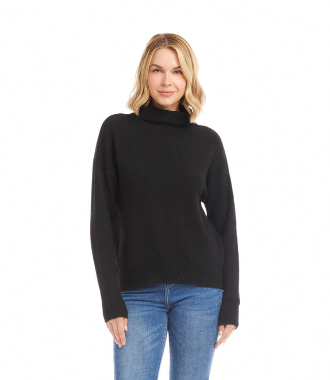 Karen Kane Black Mock Neck Sweater Karen Kane