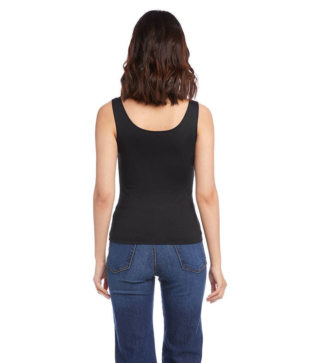 Karen Kane Black Petite Size Scoop Tank Karen Kane