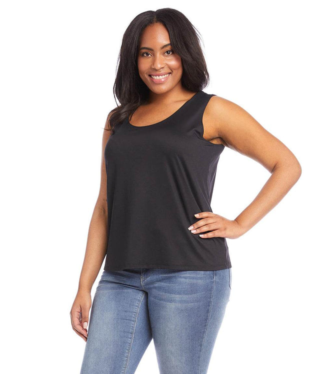 Karen Kane Black Plus Size Scoop Tank Karen Kane