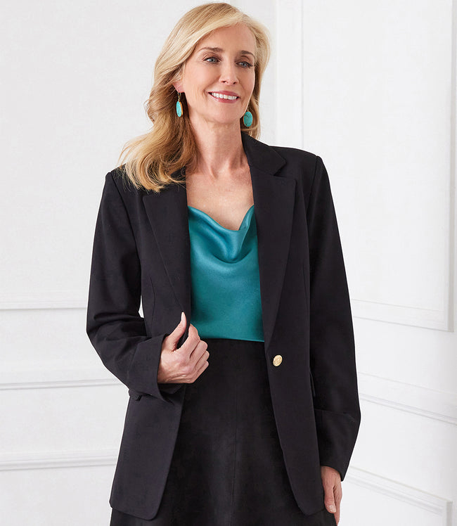 Karen Kane Black Ponte Knit Blazer Karen Kane