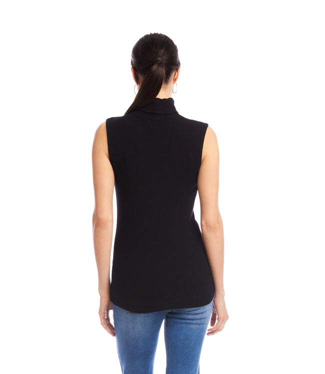 Karen Kane Black Ribbed Turtleneck Tank Karen Kane