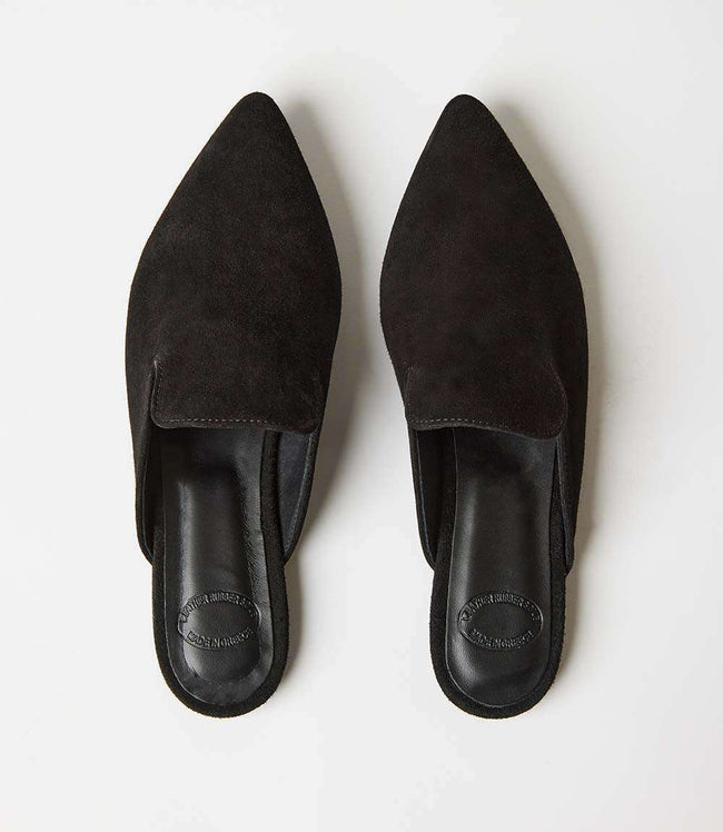 Karen Kane Black Suede Leather Mules Karen Kane