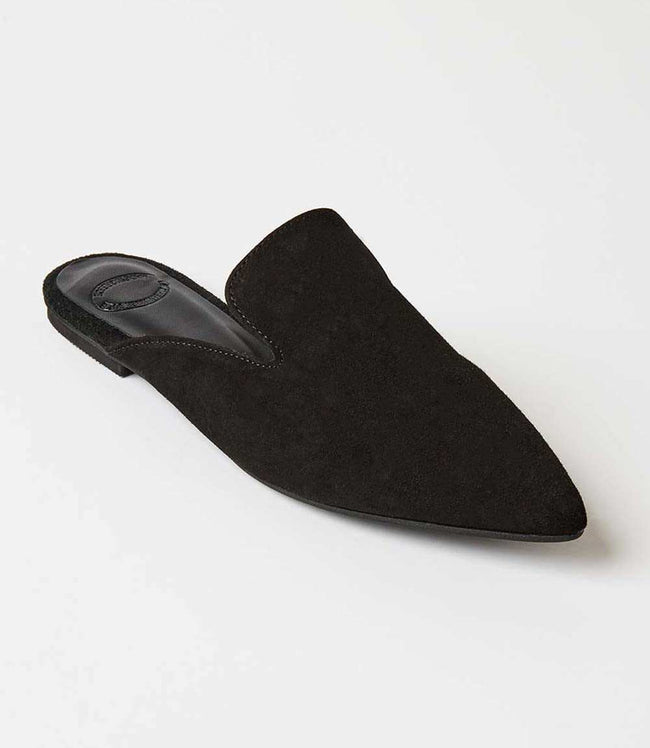 karen kane Black Suede Leather Mules Karen Kane