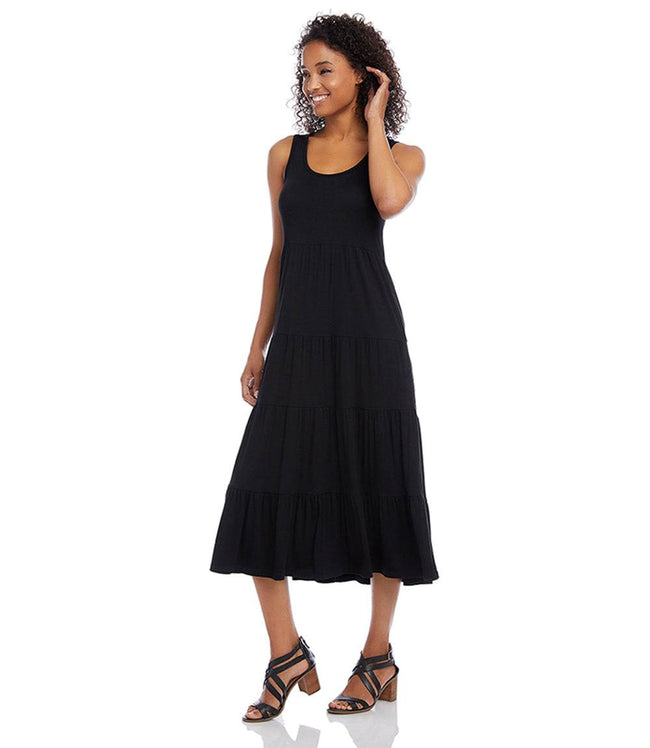 Karen Kane Black Tiered Midi Dress Karen Kane