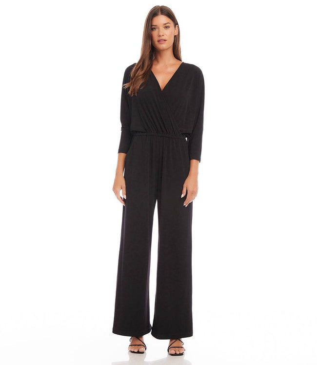 Karen Kane Black Travel Jersey Jumpsuit Karen Kane